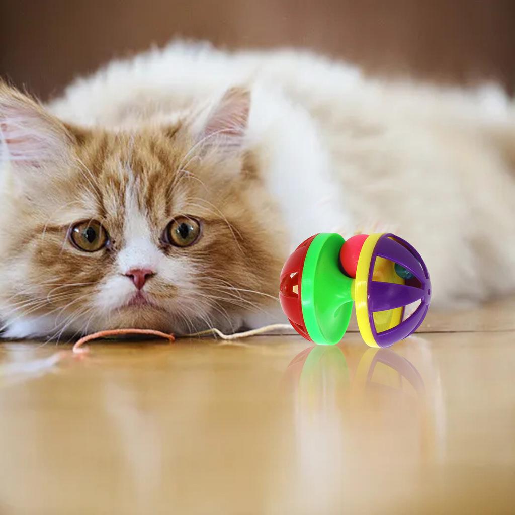 Cat Toy Bell Plastic Jingle for Cats Pounce Rattle Toys for Cat Training Game Interactive Playing Toy for Small Cat Dogs