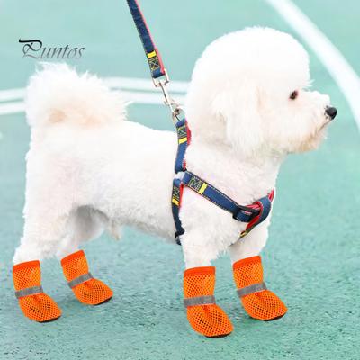 4 Adet Köpek Ayakkabıları Nefes Alabilir Evcil Hayvan Ayakkabıları Açık Hava Köpek Botları Yaz Sıcak Asfalt Köpek Pati Koruyucuları Yürüyüş Yürüyüş Koşu için