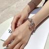 Exaggerated Bow Necklace Full of Diamonds Elegant Butterfly Bracelet Open Bangle with Micro Inlaid Design