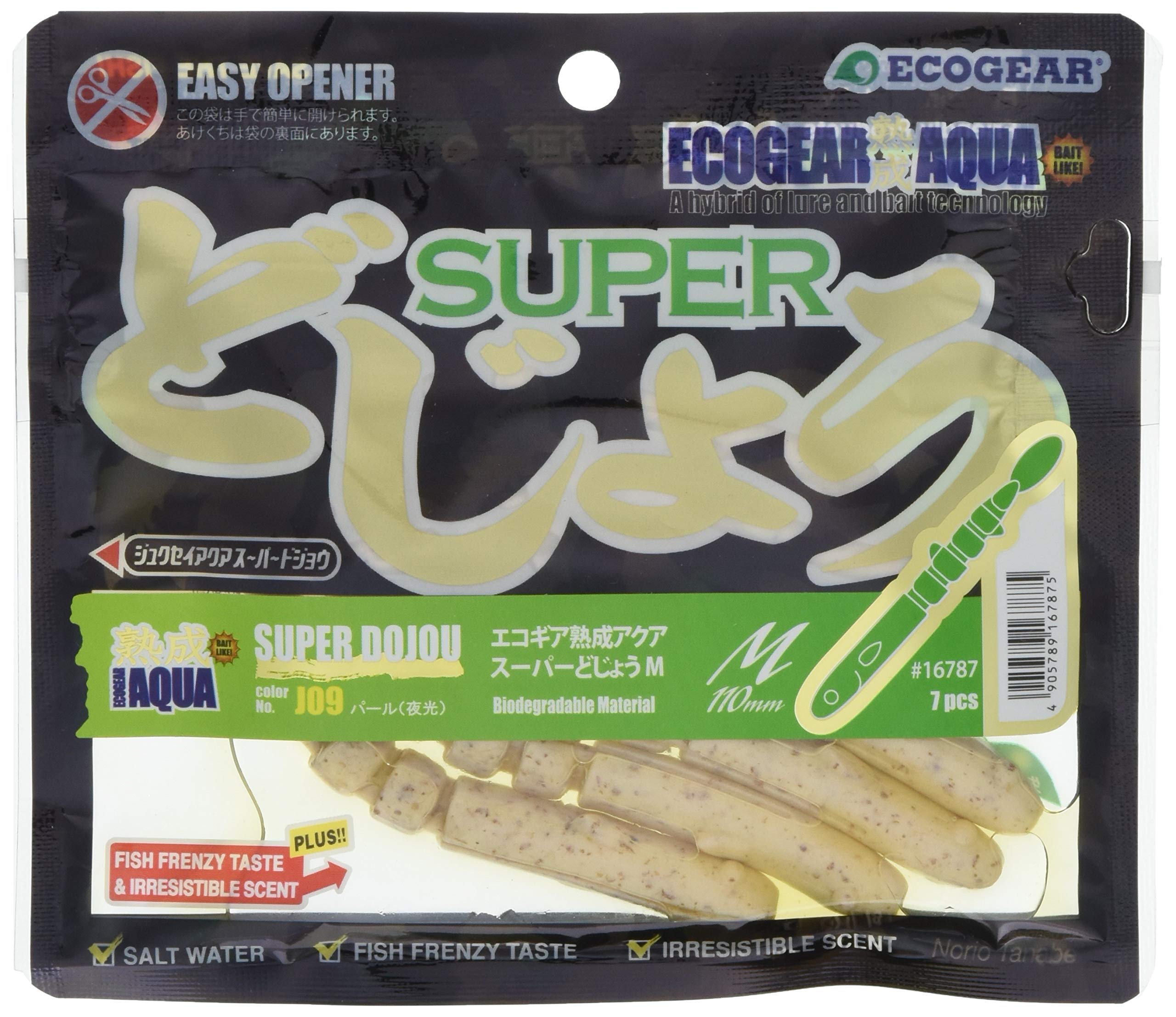 Ecogear Ecogear Aged Aqua Super Loach M J09 Pearl 16787 Worm, (Luminous)