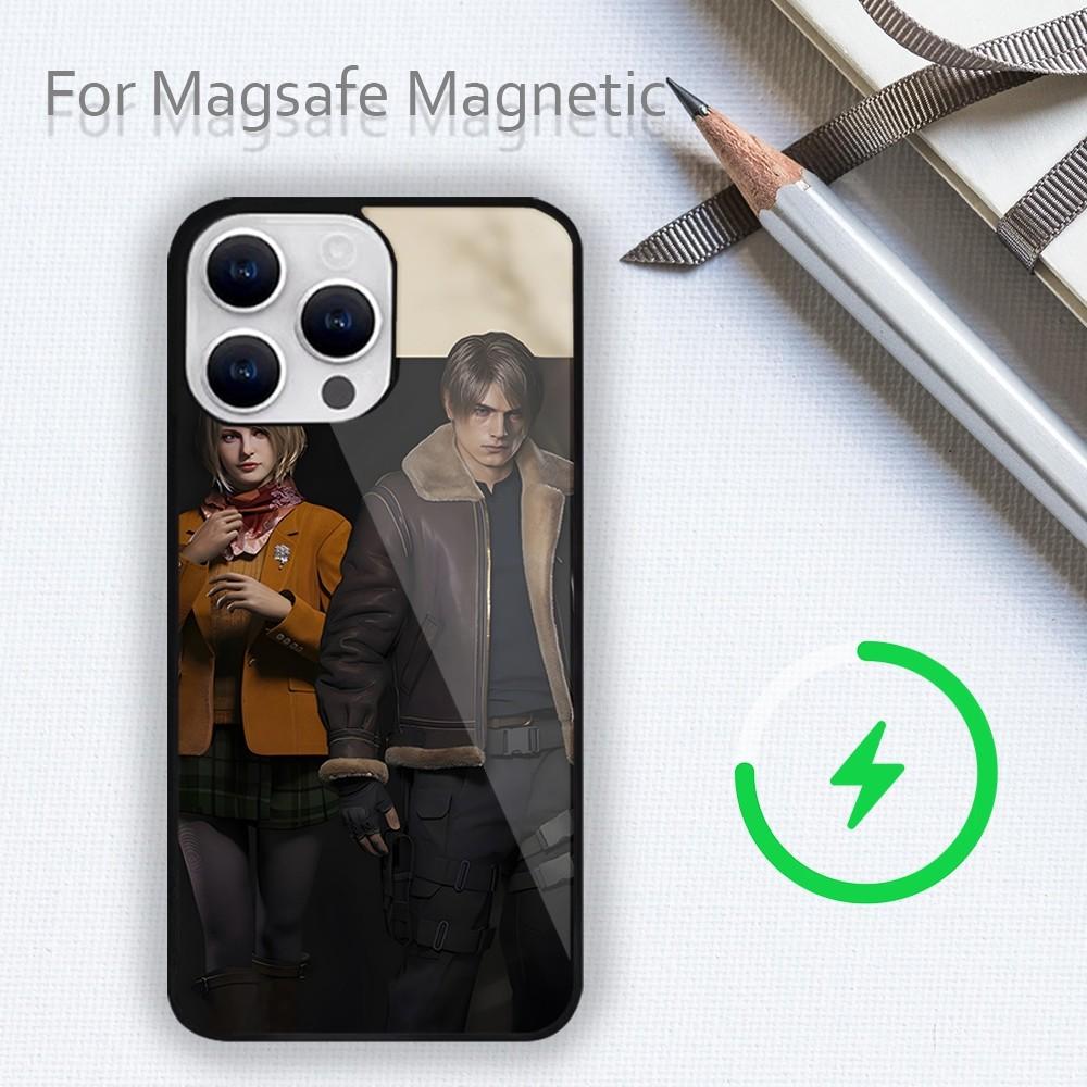 Pouzdro na telefon R-RESIDENT GAME E-EVILS 4 pro iPhone 15 14 13 12 11 Plus Pro Max Magsafe magnetické bezdrátové nabíjení