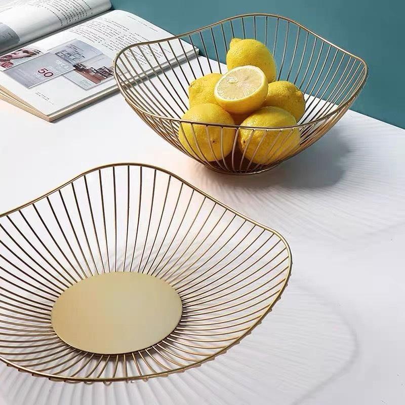 Iron Fruit Basket Fruit Container Bowl Home Creative Drain Display Basket Table Bread Snacks Tray Storage Snacks