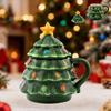 Christmas 16 Oz Green Nostalgic Ceramic Tree Lid Mug