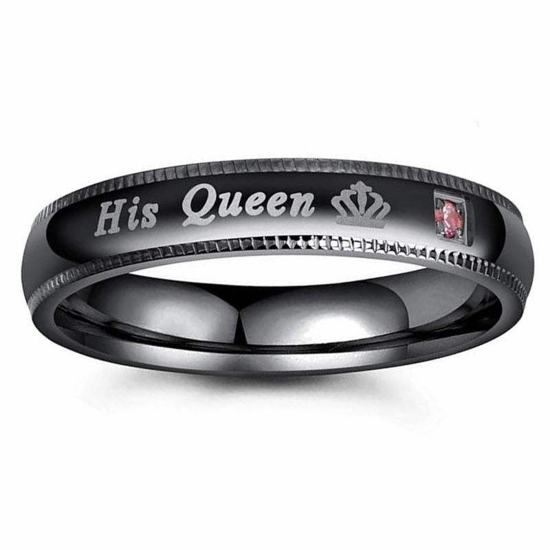 European Fashion His Queen & Her King Crown Titanium Steel Couple Rings