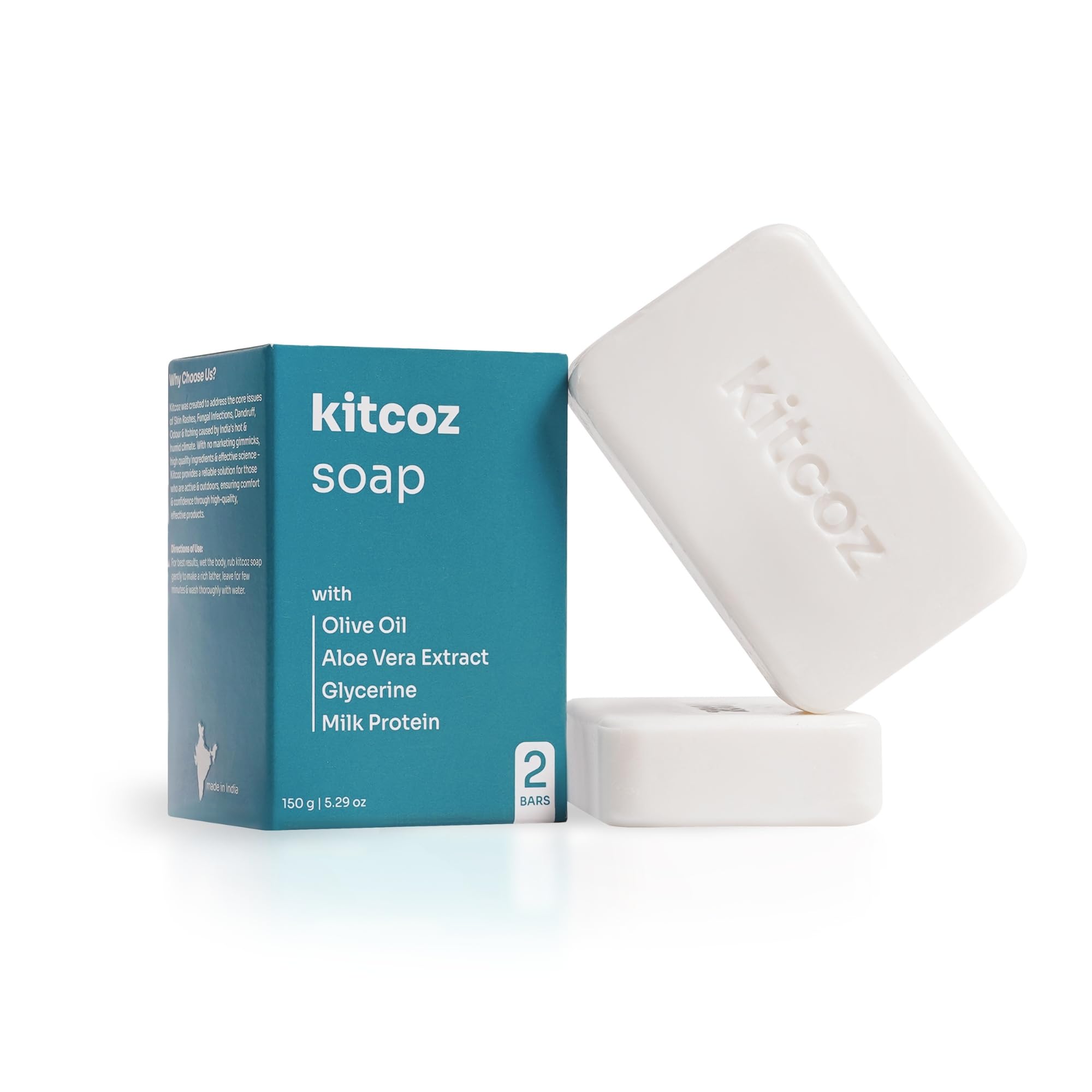 Kitcoz Anti Fungal & Anti Bacterial Soap For Intensive Fungal Infections of The Skin (Pack of 2) | Anti Itching Soap - Good for All Types of Skin (75g