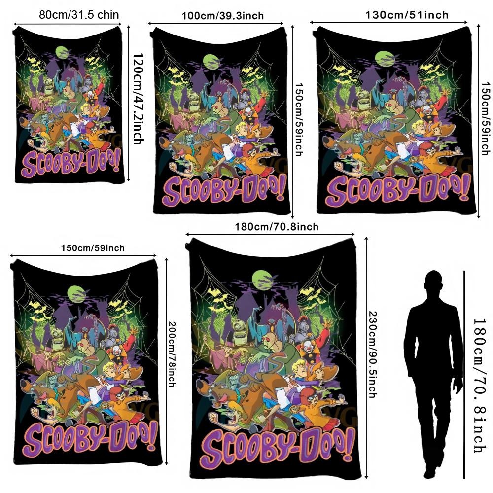 Classic Scoobydoo Spooky Monster Mashup Cartoon Anime Blanket Cozy Comfortable Throw Blanket For Bedroom Sofa Nap Lightweight Home Decor