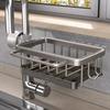 Detachable Dish Sponge Holder Space Aluminum Hanging Faucet Drain Rack Sink Drip Shelf  Soap