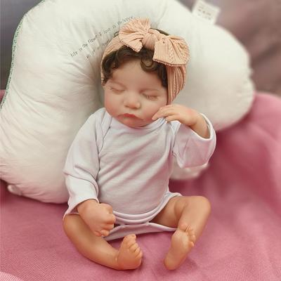 Reborn Baby Doll Toy Mixed Silicone Vinyl Doll Finished 3D Painted Skin Veins Art Collection Doll Gift For Girls
