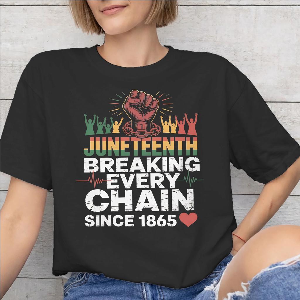 Juneteenth Black Women 1865 Rooted In Freedom Graphic T Shirt Men Women 100 Cotton Tee Shirt Clothes