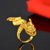 Dragon Head Open Ring Unisex 24K Gold Au999 - Rich Gold Dragon Luster, Hand-Friendly Open Design, Mellow 24K, Reliable Au999