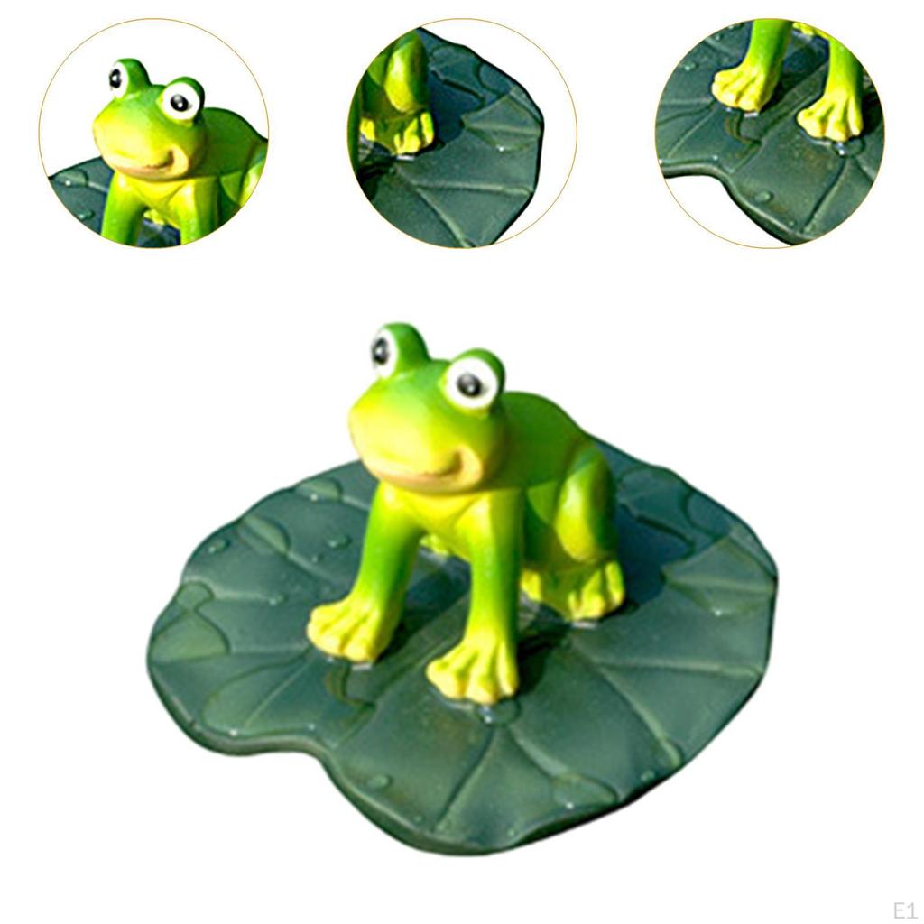 Floating Frog Figure with Water, Resin, Animal Statue Decoration for Patio Aquarium