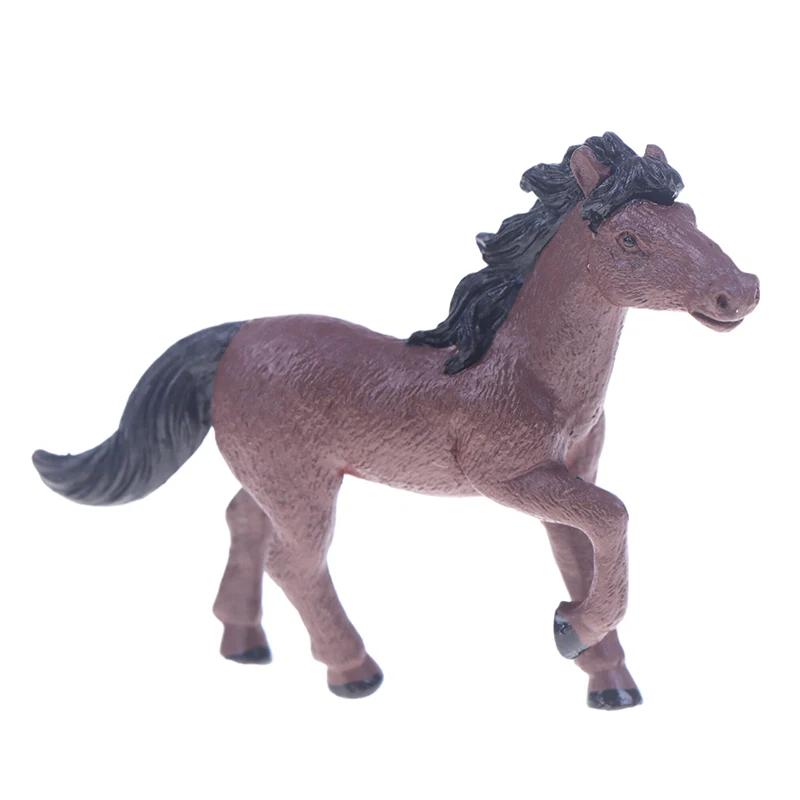 2026 Horse Figurine Decoration Plastic Horse Statue Realistic Pony Statue Home Desktop Office Ornament Feng Shui Horse Decor