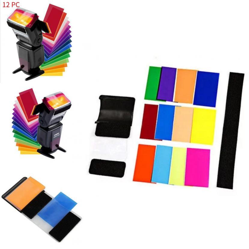 Camera Flash Light Color Filter Set With Storage Bag For Photography Enthusiasts