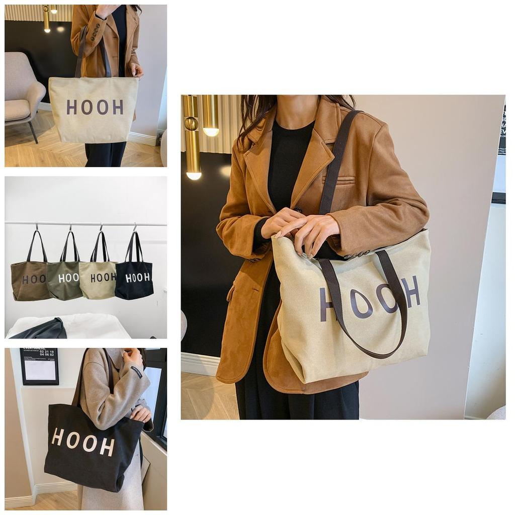 Trendy Large Capacity Shoulder Bag 2024 Winter New Casual Retro Study Tote Bag