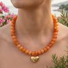 Klobiger Bunter Perlen-Choker Harzperlen-Halskette Boho Urlaubs-Halskette für Damen Tägliches Tragen Sommer Strandurlaub Schmuck