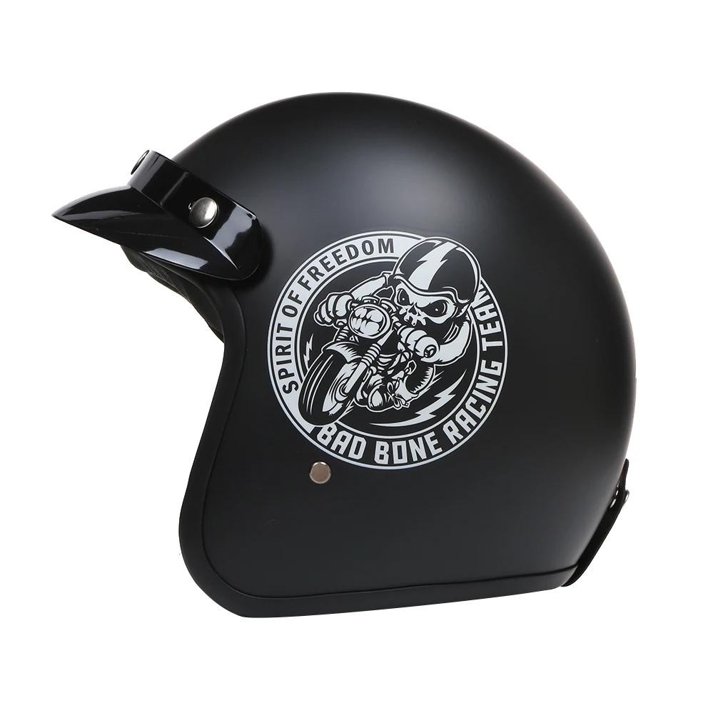 Retro Otwarty Kask Motocyklowy 3/4 Motorower Moto Motocross Vintage casco Cafe Racer Mężczyźni Kobiety Zatwierdzony przez DOT Kask Capacetes