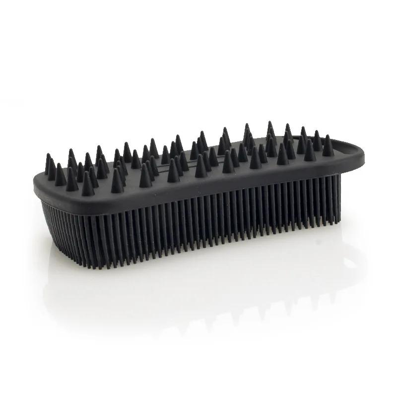 Exfoliating Silicone Body Brush,2 in 1 Bath and Shampoo Brush,Wet and Dry Scalp Massager,Premium Silicone Loofah,Lathers Well