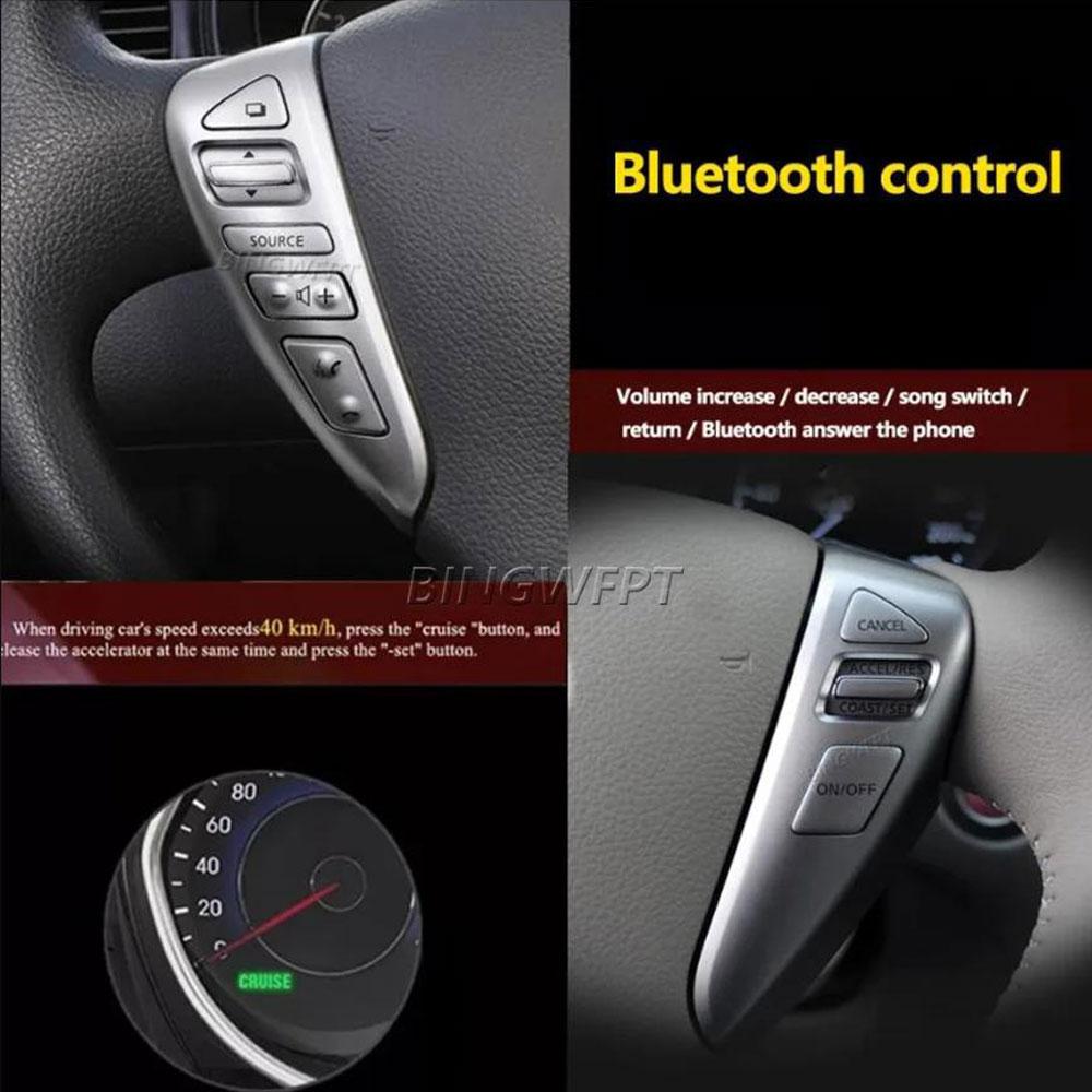 Silver Steering Wheel Cruise Control Switch Buttons 25550-3DA6A For Nissan Tiida 2011-2015 For Nissan Versa 2014-2015