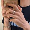 Adjustable Copper Trendy Smiley Face Ring For Women Retro Geometric Design Perfect Fashion For