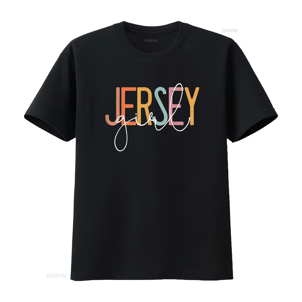 Jersey Girl Proud New Woman T Shirt vintage Washed Breathable Top For Everyday Wear Stretched homme Stylish fashion