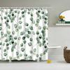 Tropical Green Plant Palm Leaves Bathroom Accessories Set Shower Curtain Bathroom Curtains Waterproof Polyester with Hooks