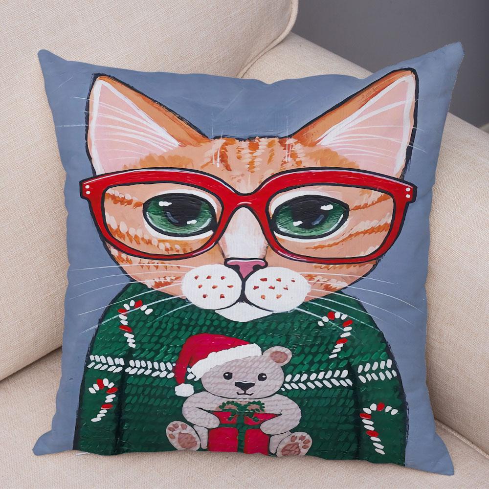 Bedroom Cute Funny Cartoon Coffee Cat Pillowcase Decoration Pet Animal Pillowcase Cushion Cover Sofa Home Car