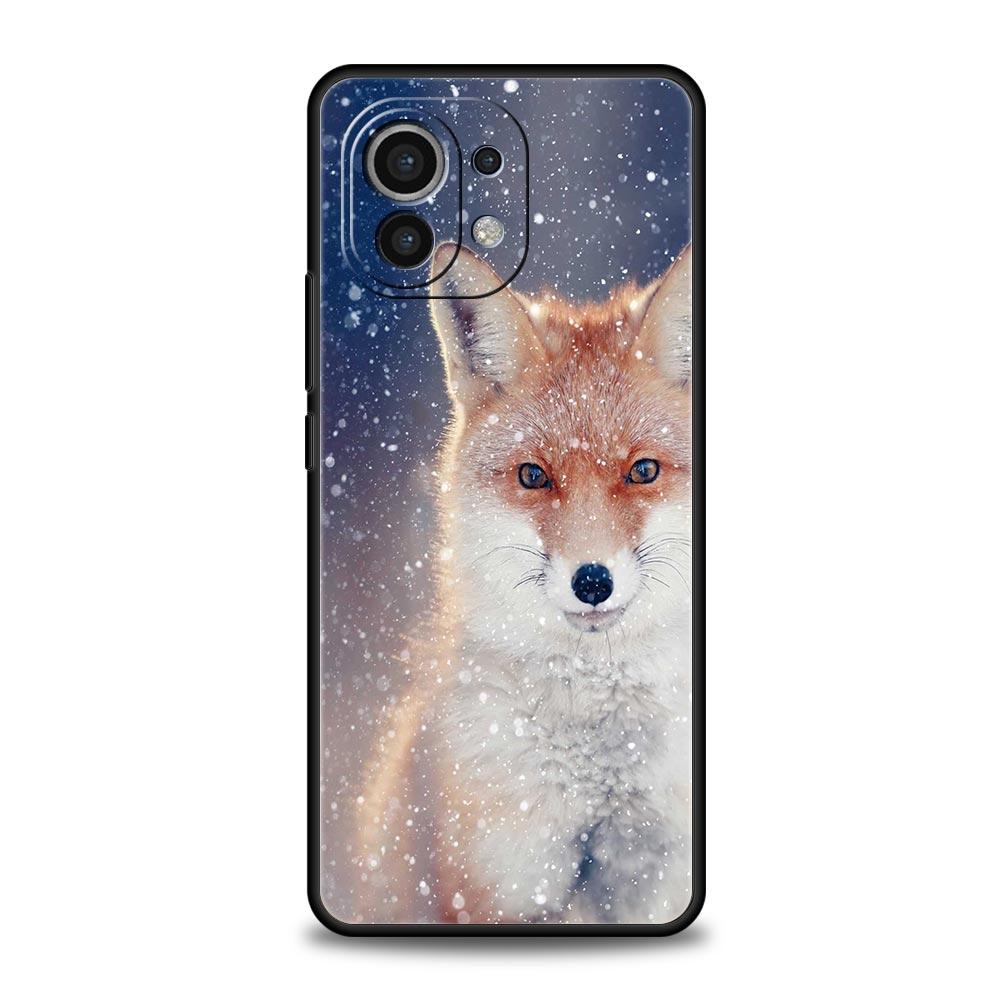 Coque de téléphone Animale Mignonne Dessin Animé Renard Pour Xiaomi Poco X3 NFC M3 M4 F4 X4 Pro 5G F3 GT Mi 12 11T 10 9T 10T Lite 11 Ultra Housse Noire