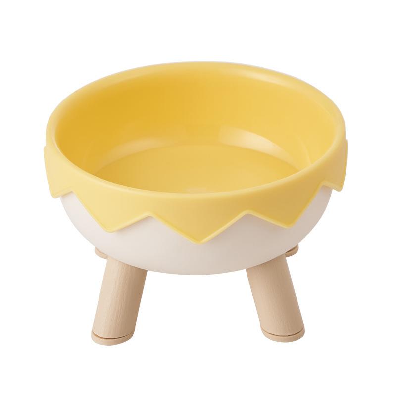 Pet bowl anti knock plastic feeding bowl drinking water protection cervical spinedrinking waterbowl high footstainless steelbowl