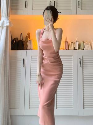 French Sexy Halter Dress for Women, New Summer Slimming Strap Pencil Skirt