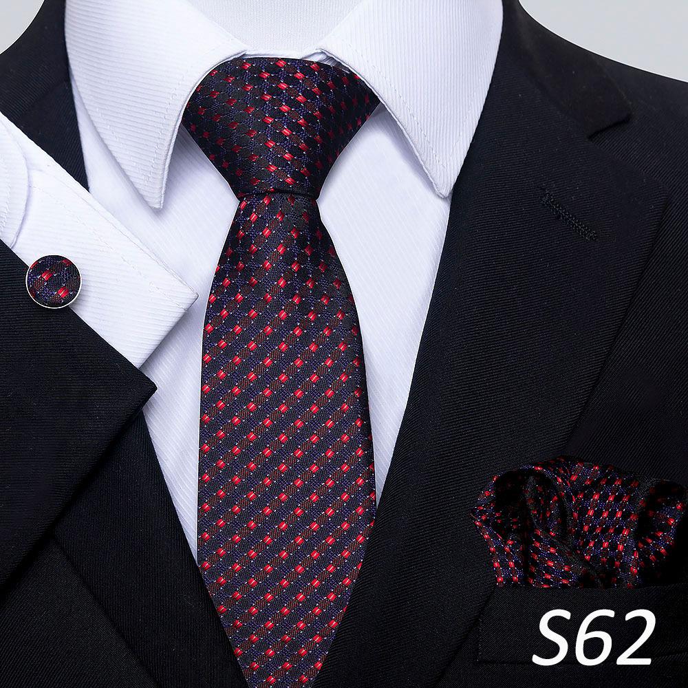 Men'S Tie Three-Piece Set Striped Flower Series Shang Tie