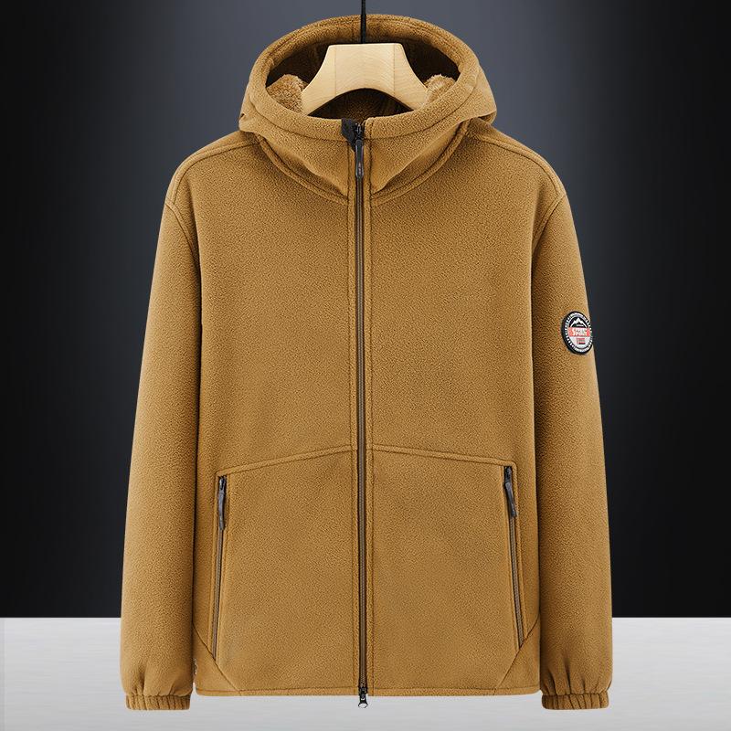 Autumn/winter Men's Fleece-lined Jacket Inner Lining Fleece-lined Double Warm Loose Fit Men's Jacket