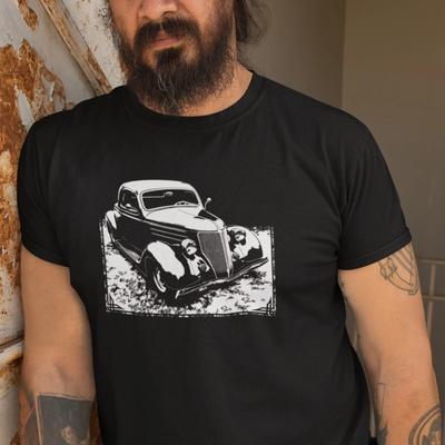 Maglietta Auto d'Epoca con Ford Coupe del 1936. T-shirt classica unisex