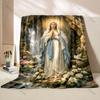 1PC Virgin Mary with Doves Print Blanket Warm Soft Fluffy Kids and Adult Sofa Bed Throw Blanket Outdoor Travel Camping RV