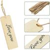 Set Of 10 Unfinished Wood Bookmarks with String Handmade Wood Bookmarks Supplies for Kid Adult Art Craft Project