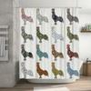 Rustic Farmhouse Decor: Handcrafted Rooster Pattern Shower Curtain For Bathroom Decoration – White Background With Blue, Green,