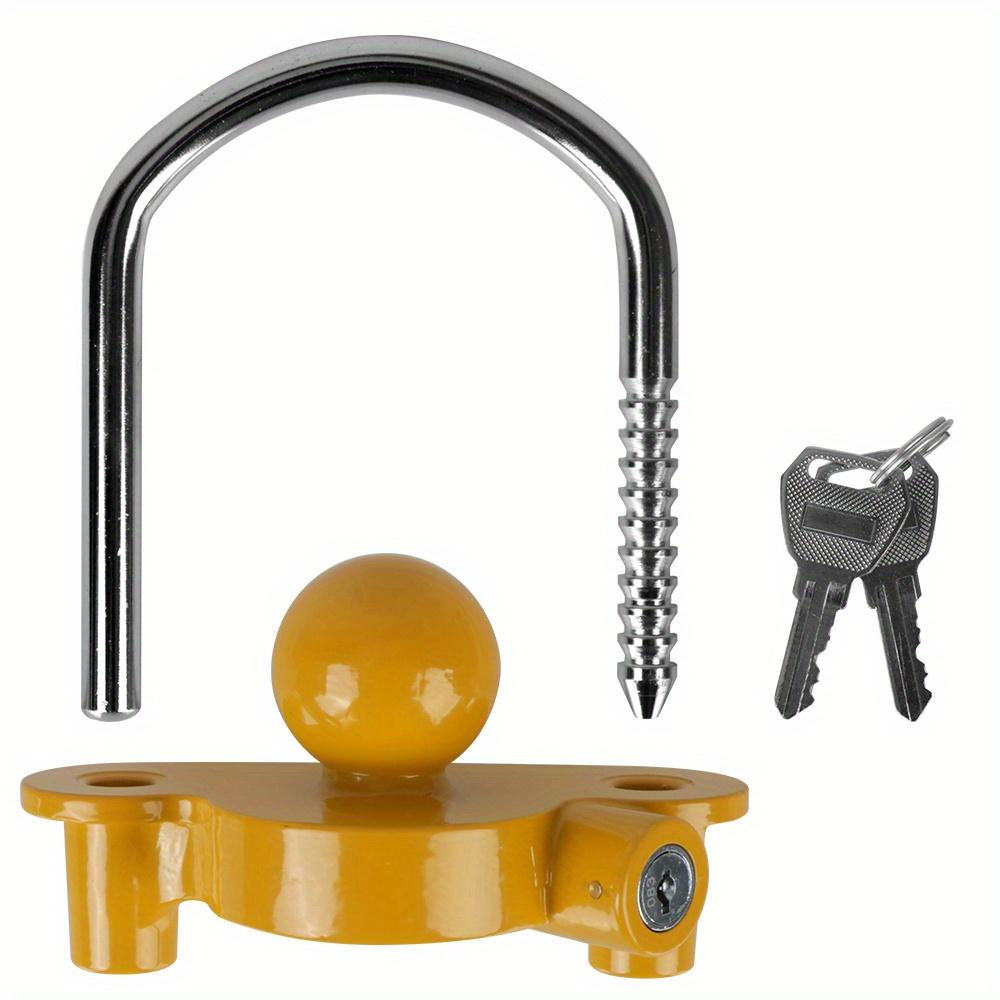 

Heavy Duty Adjustable Trailer Hitch Lock - RV Lock - Universal Anti - Theft U - Shaped Coupler (Aluminum Alloy & Iron) жёлтый
