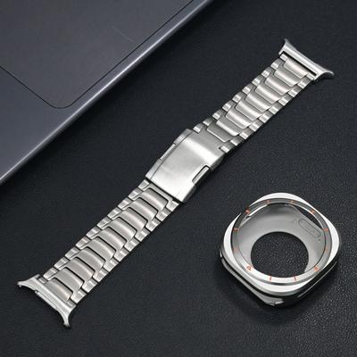 Titanium Strap+Protective Case for Samsung Galaxy Watch Ultra 47mm Aluminum Alloy Coverage Bumper Bracelet Band for Galaxy Ultra