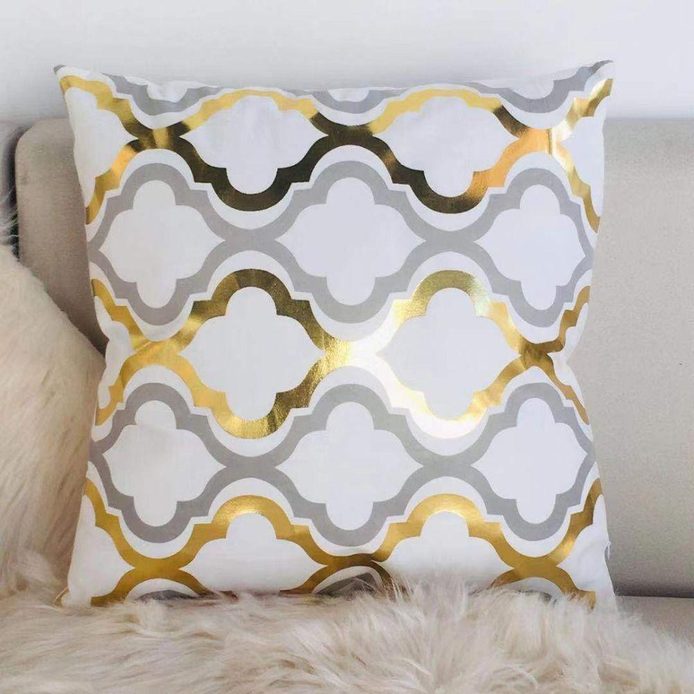 Golden Pillow Cover 45x45CM Pillowcase Comfortable Geometric Cushion Cover Home
