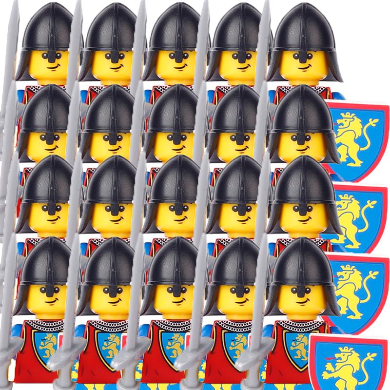 Military Building Blocks Medieval Solider Figures Gifts Toys Weapons Shield Holy Roman Saint Lazarus Jerusalem Knight Legion MOC
