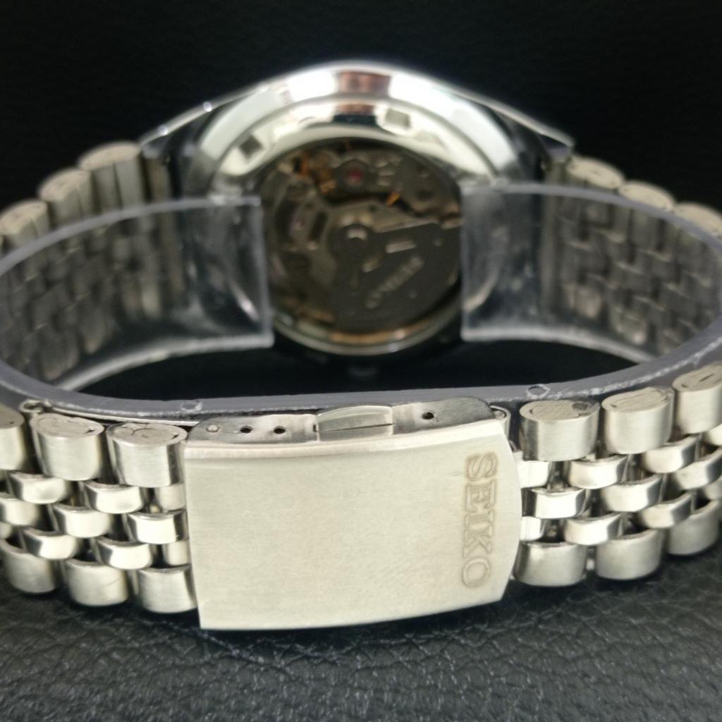 VINTAGE REFURBISHED SEIKO 5 AUTOMATIC 6309A JAPAN MENS BLACK WATCH a442596-1