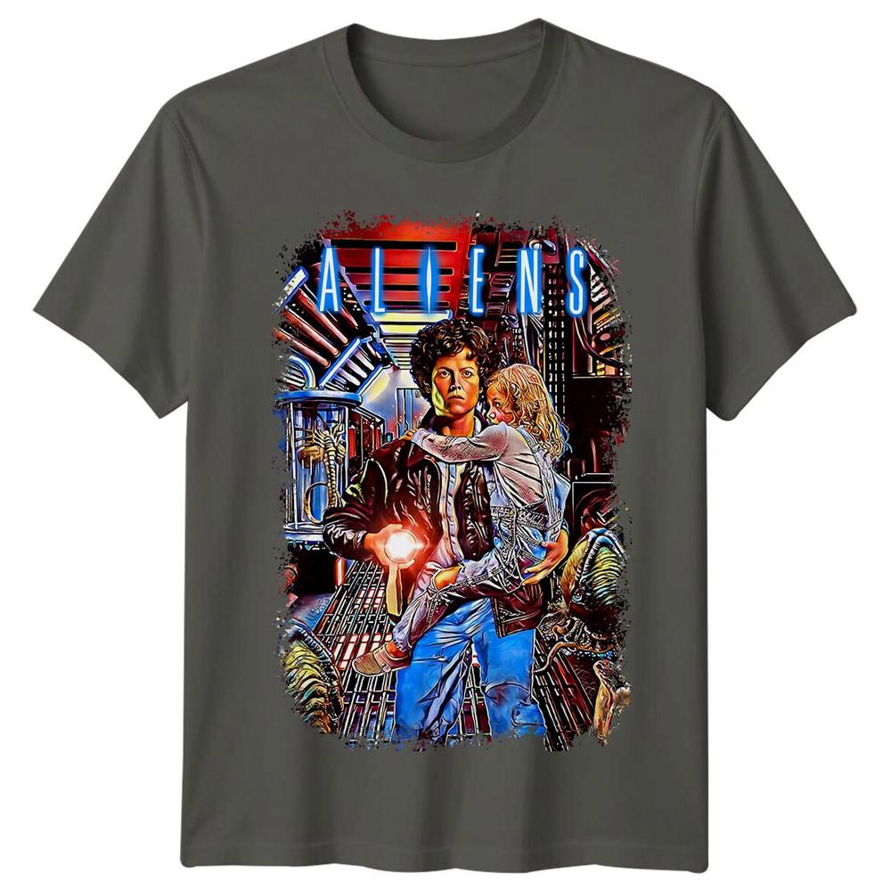 Aliens 1986 Movie Poster Inspired Tshirt Retro 80s Tee