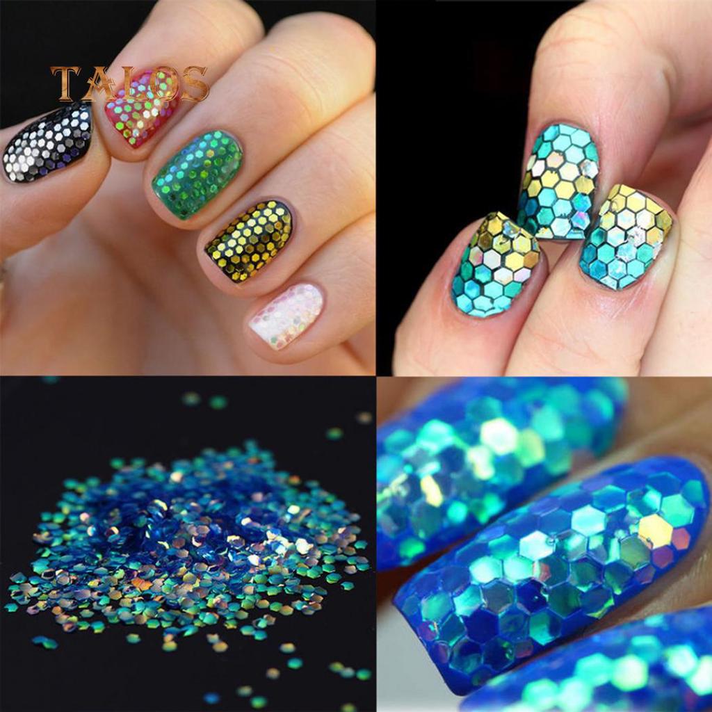 DIY Glitter Acrylic Scale Tips Sequins Sticker Manicure Nail Decor Tool for Lady