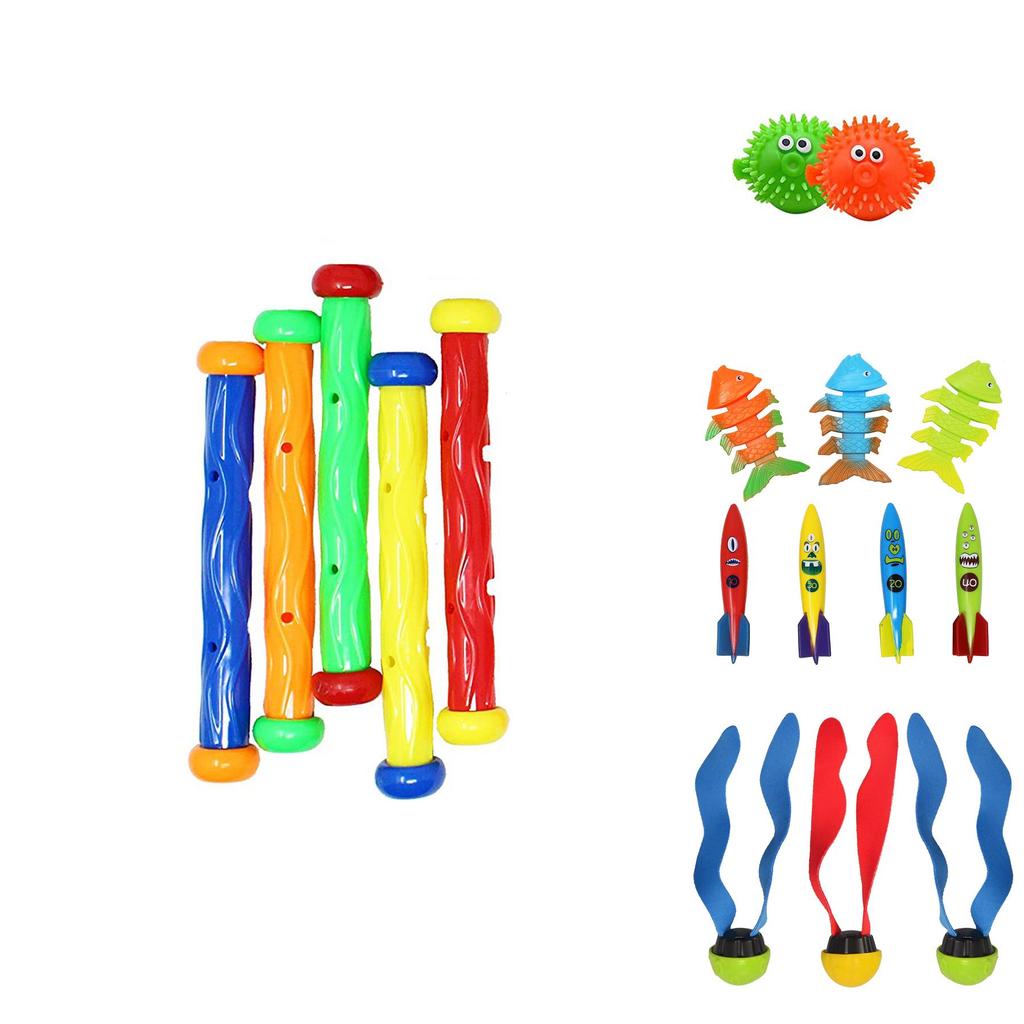 Colorful Kids Diving Toy Set With Water Rings Torpedo Pool Fun For Ages 3 To 6 Years