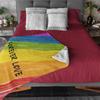 Duhová deka Červená Modrá Žlutá Abstraktní Chlupaté Zimní Přikrývky Kobereček Herní křeslo Dětská deka na pohovku