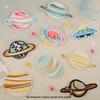 Toppa Ricamata Originale a Forma di UFO e Pianeta dei Cartoni Animati per Accessori d'Abbigliamento Fai-da-Te