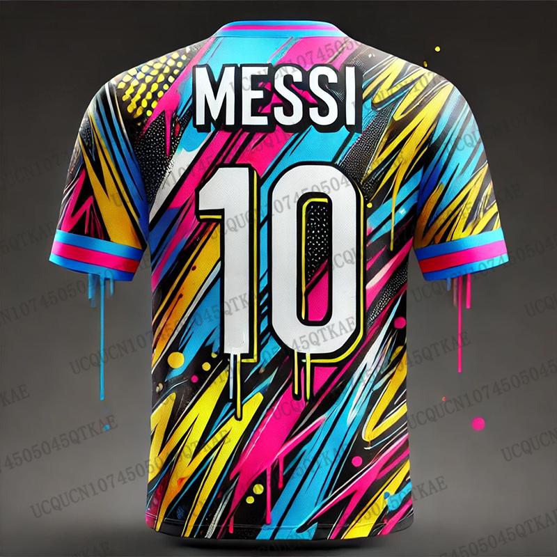 Letní fotbalové tréninkové tričko Top Messi 10 Speciální edice Soutěžní fotbalový dres Dospělí Děti Venkovní Rychleschnoucí Trička