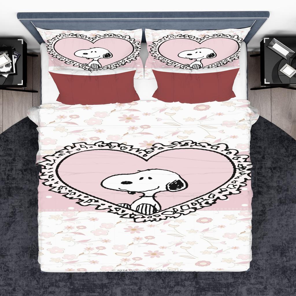 Snoopy Duvet Cover Set Comforter Bedding 3d Children'S Bedding Set 3-Piece 1 Quilt Cover King Size