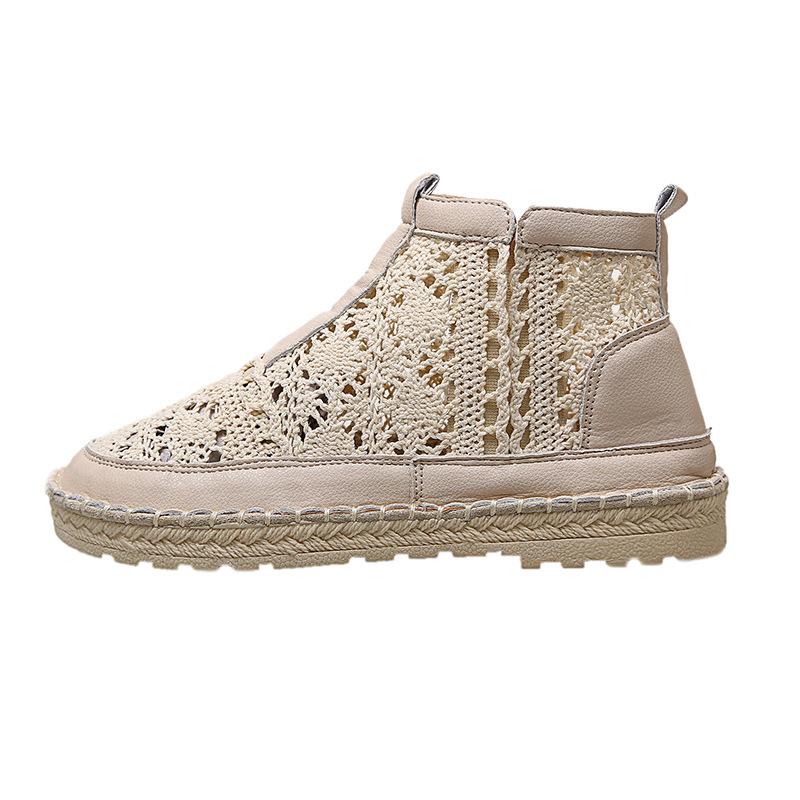 

Летние новые полые маленькие белые туфли на мягкой подошве для поездок на работу на плоской подошве, одинарные туфли для женщин в студенческом стиле, повседневные, средние, парусиновые туфли для женщин 40 абрикосовый