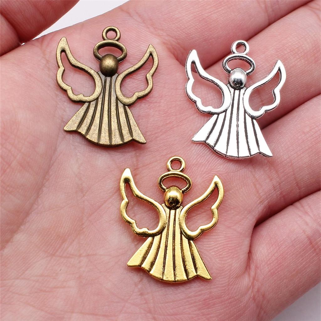 Angelo Fatato Essere Alato Fascino Bronzo Antico Lega di Zinco Materiali per Gioielli Stile Bambini Fascini per Orecchini Moda