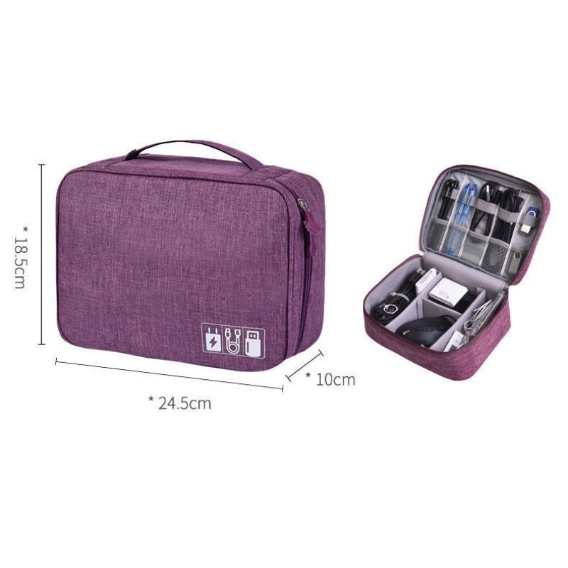 Torba do przechowywania kabli danych, torba do przechowywania power banku, etui na słuchawki cyfrowe pudełko do przechowywania, wielofunkcyjna torba podróżna z tkaniny Oxford